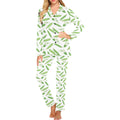Green Peas Pattern Print Design 04 Women's Long Pajama Set