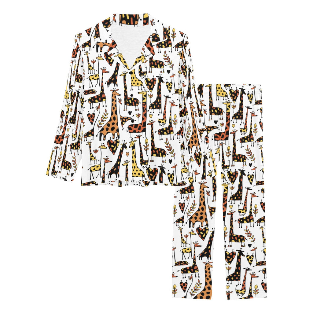 Giraffe Pattern Print Design 05 Women's Long Pajama Set