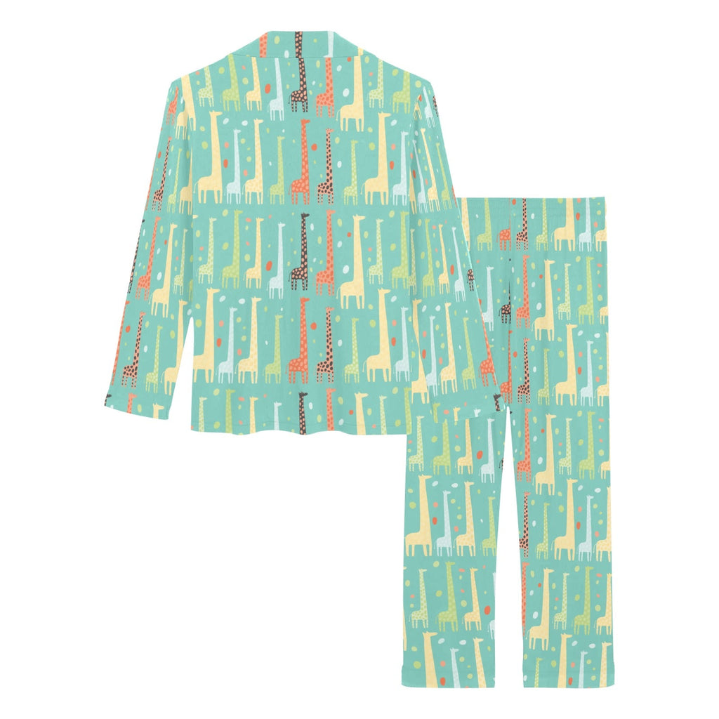 Giraffe Pattern Print Design 01 Women's Long Pajama Set