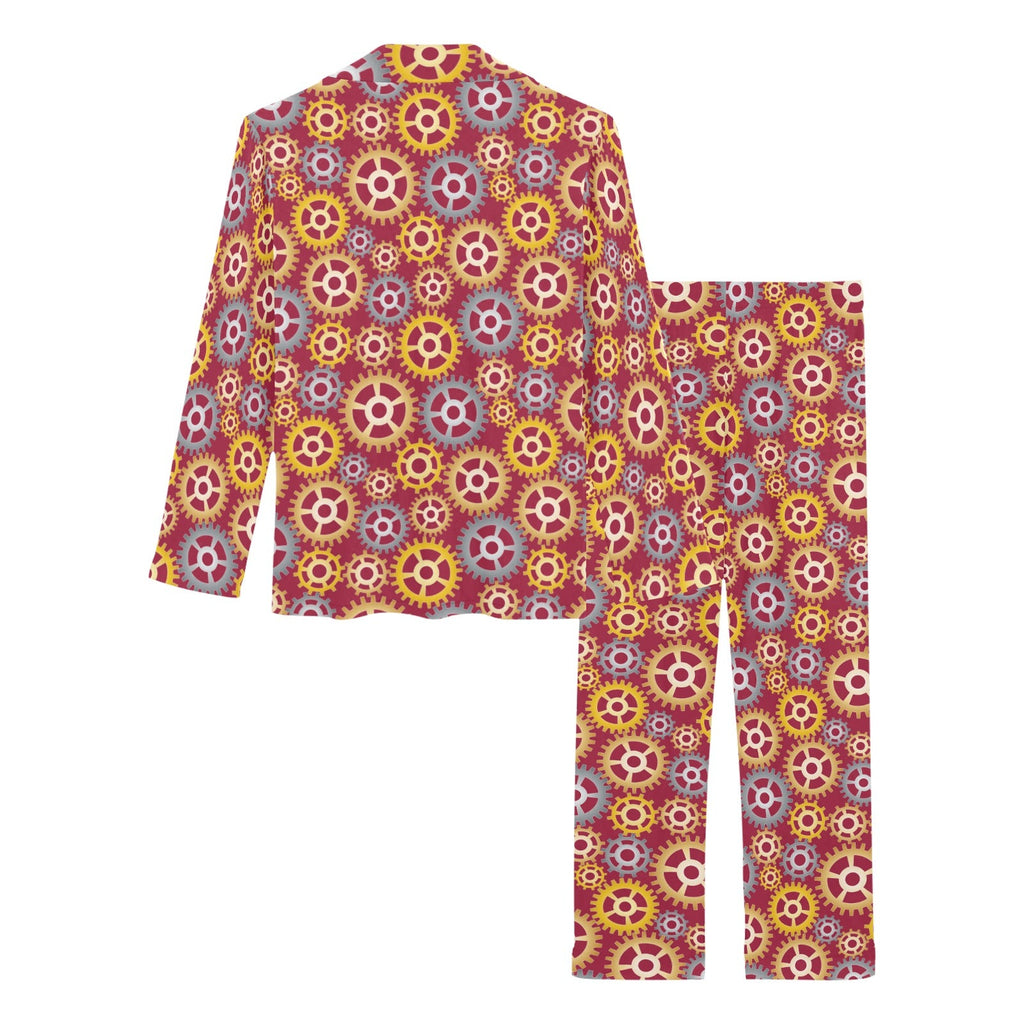 Gear Pattern Print Design 04 Women's Long Pajama Set