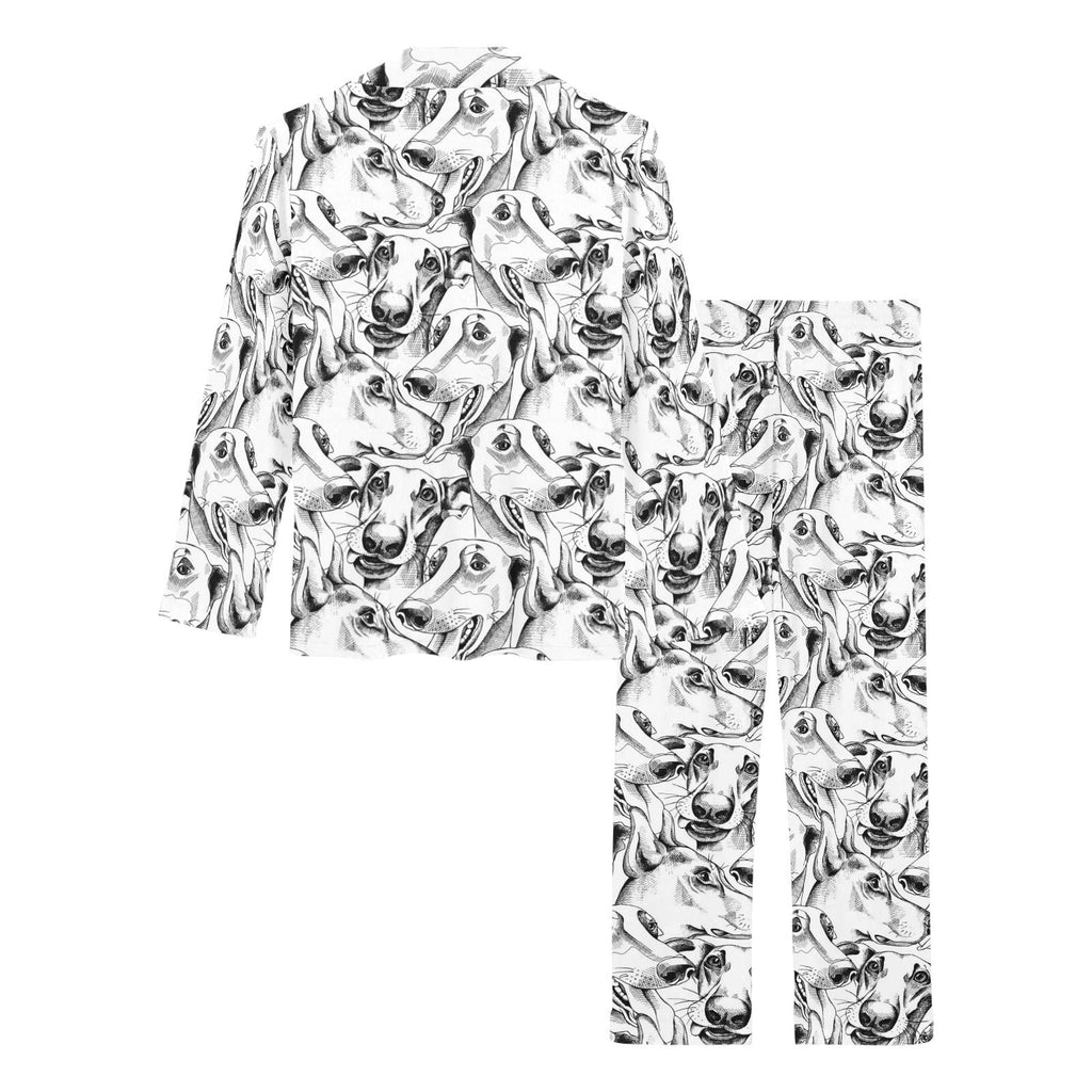 Greyhound Pattern Print Design 01 Women's Long Pajama Set