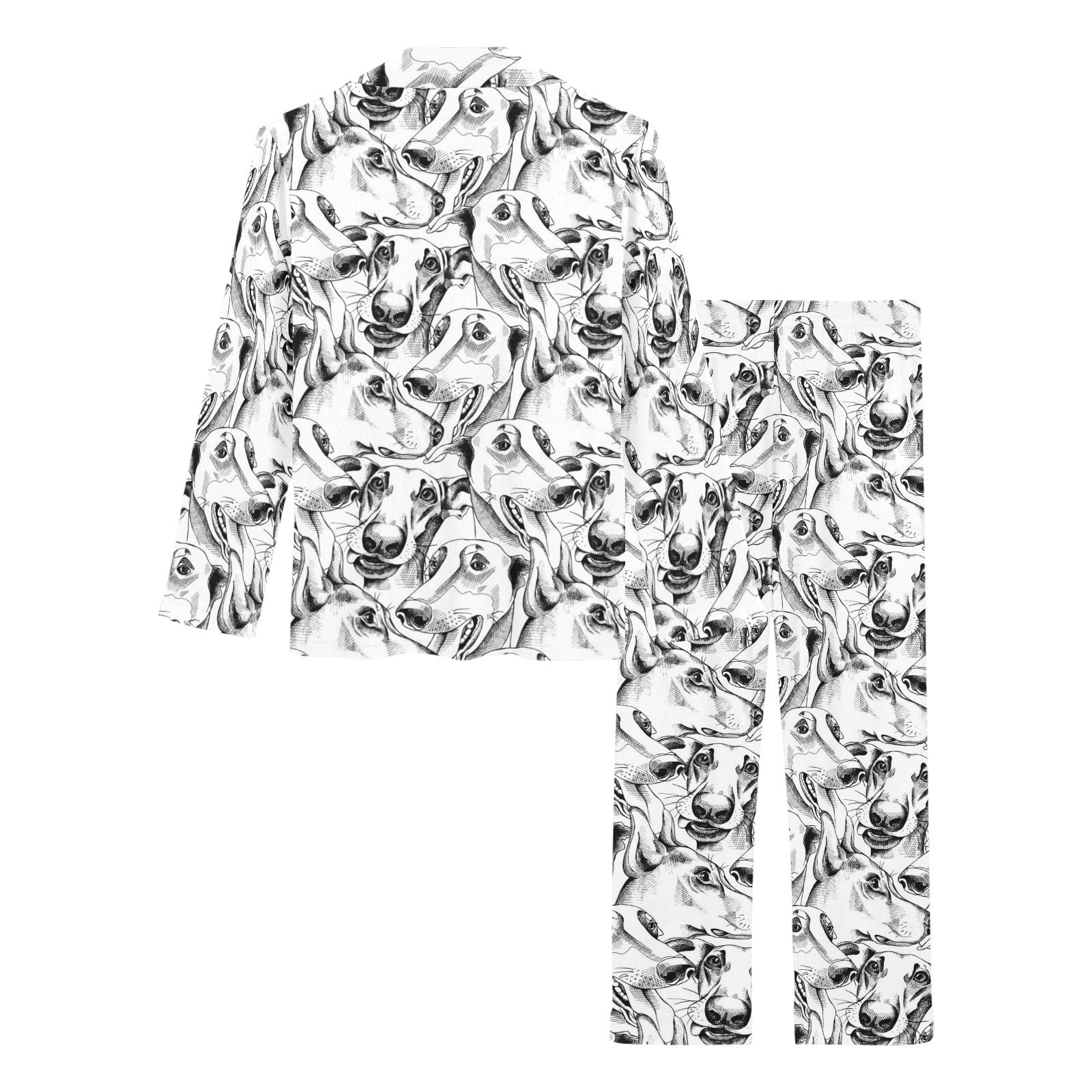 Greyhound Pattern Print Design 01 Women's Long Pajama Set
