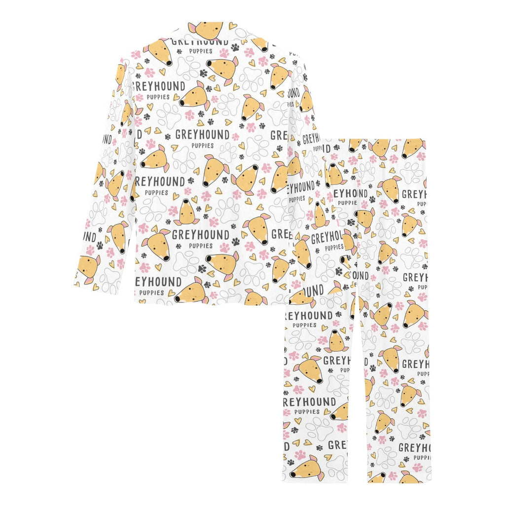 Greyhound Pattern Print Design 03 Women's Long Pajama Set