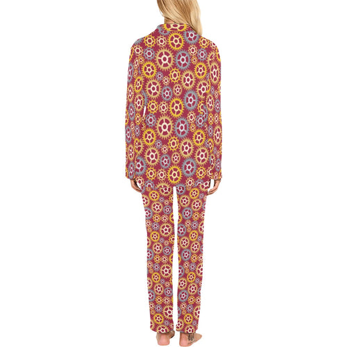 Gear Pattern Print Design 04 Women's Long Pajama Set