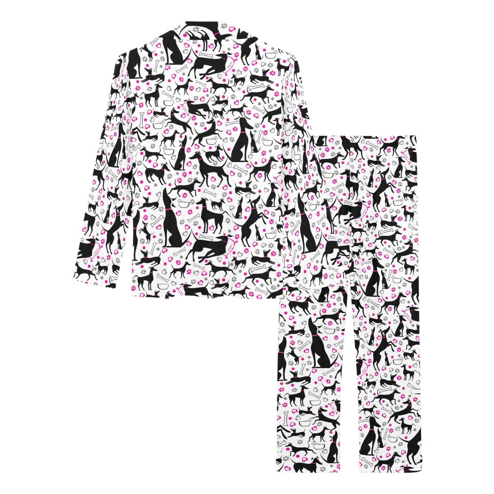 Greyhound Pattern Print Design 02 Women's Long Pajama Set