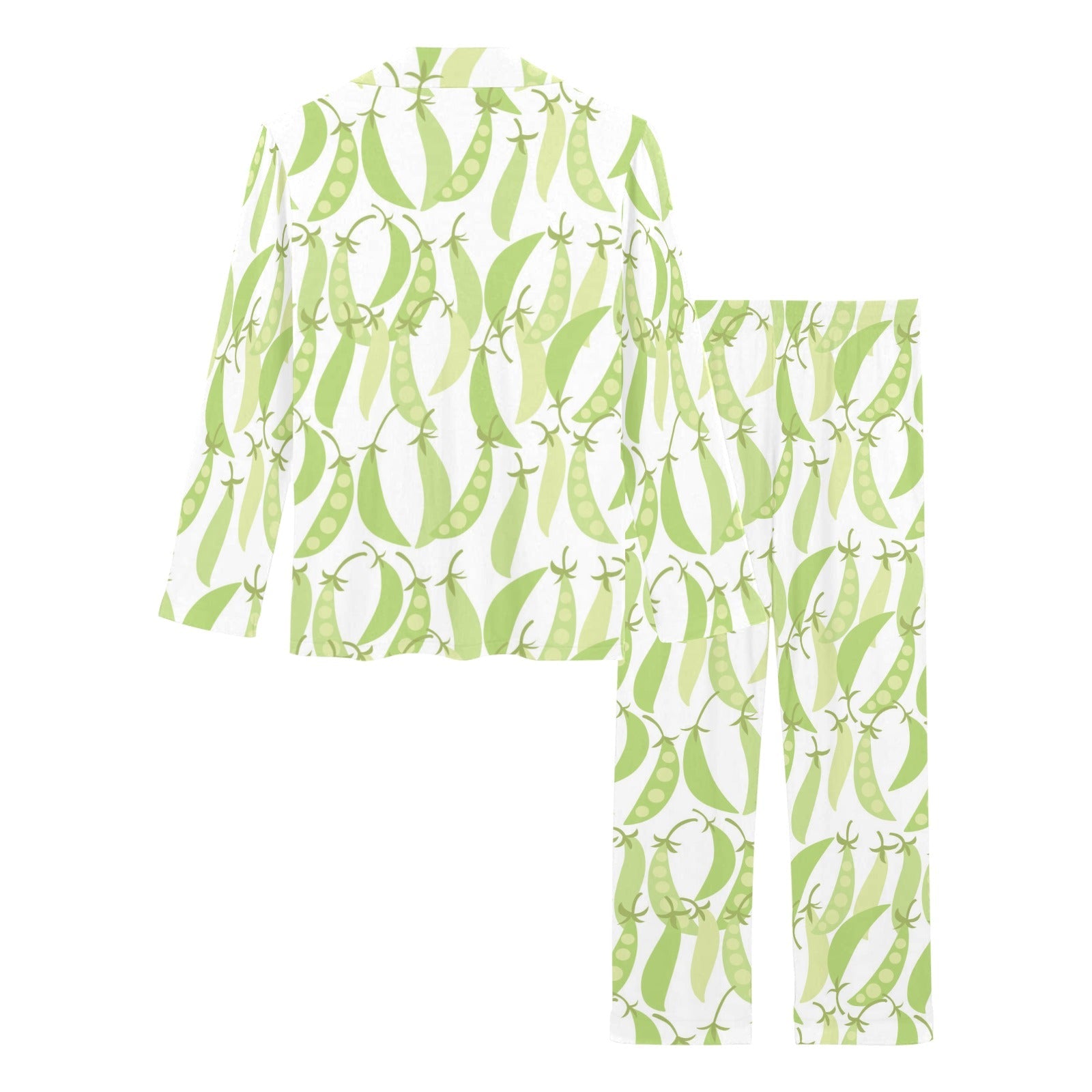 Green Peas Pattern Print Design 03 Women's Long Pajama Set