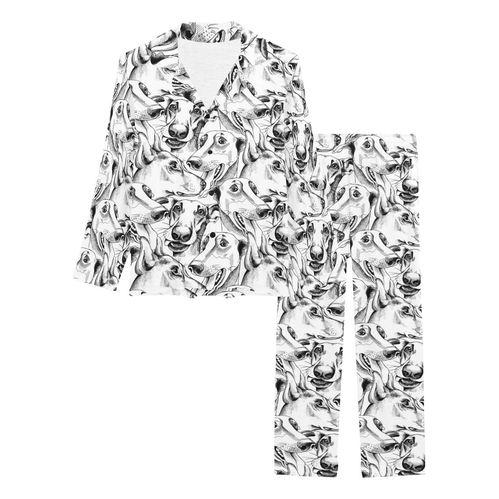 Greyhound Pattern Print Design 01 Women's Long Pajama Set