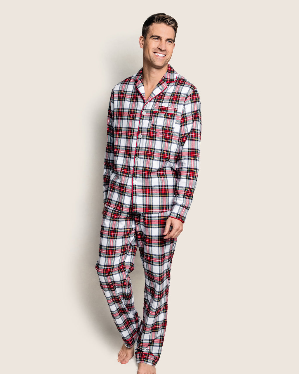 Men's Brushed Twill Pajama Set in Balmoral Tartan