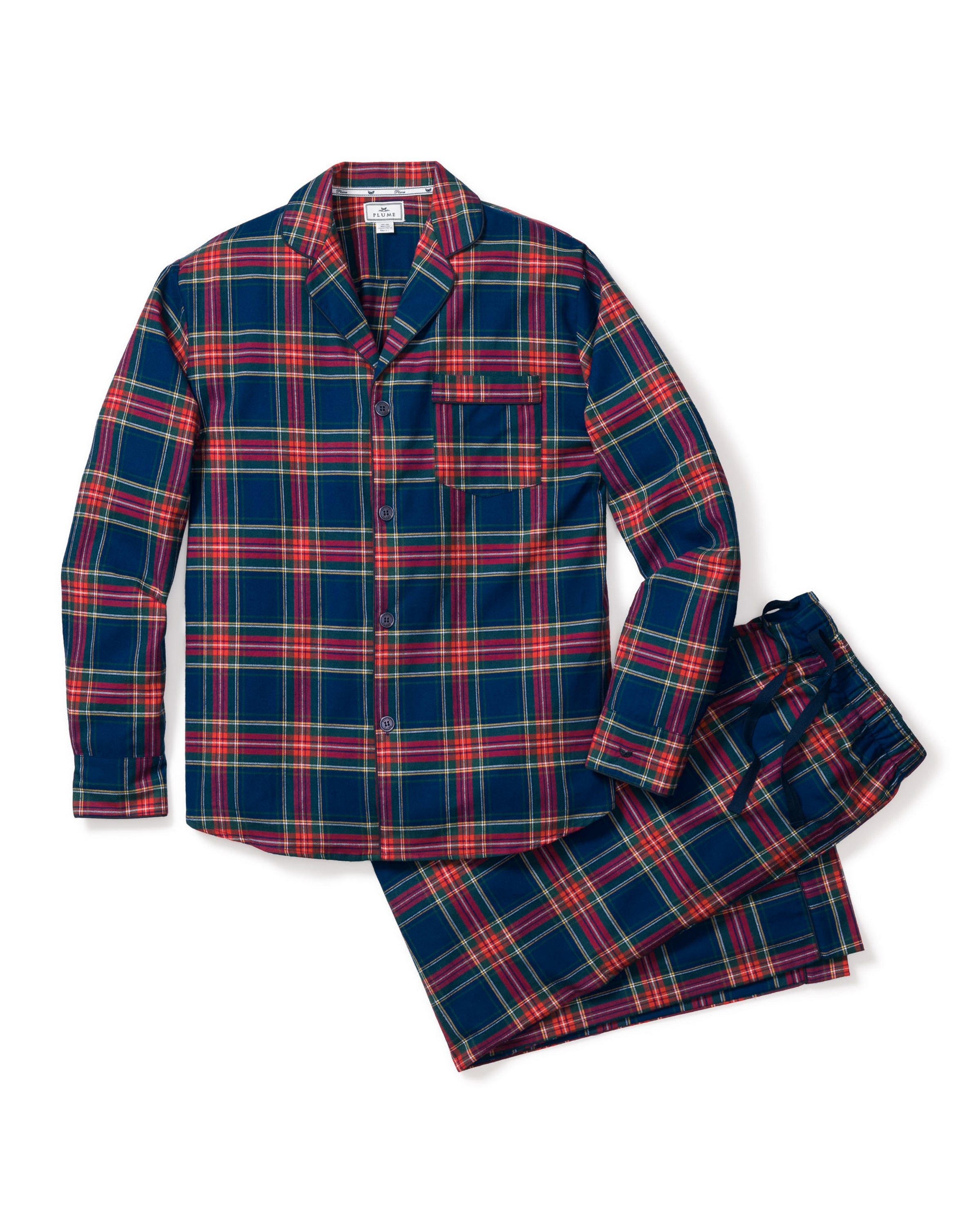 Men's Brushed Twill Pajama Set in Windsor Tartan
