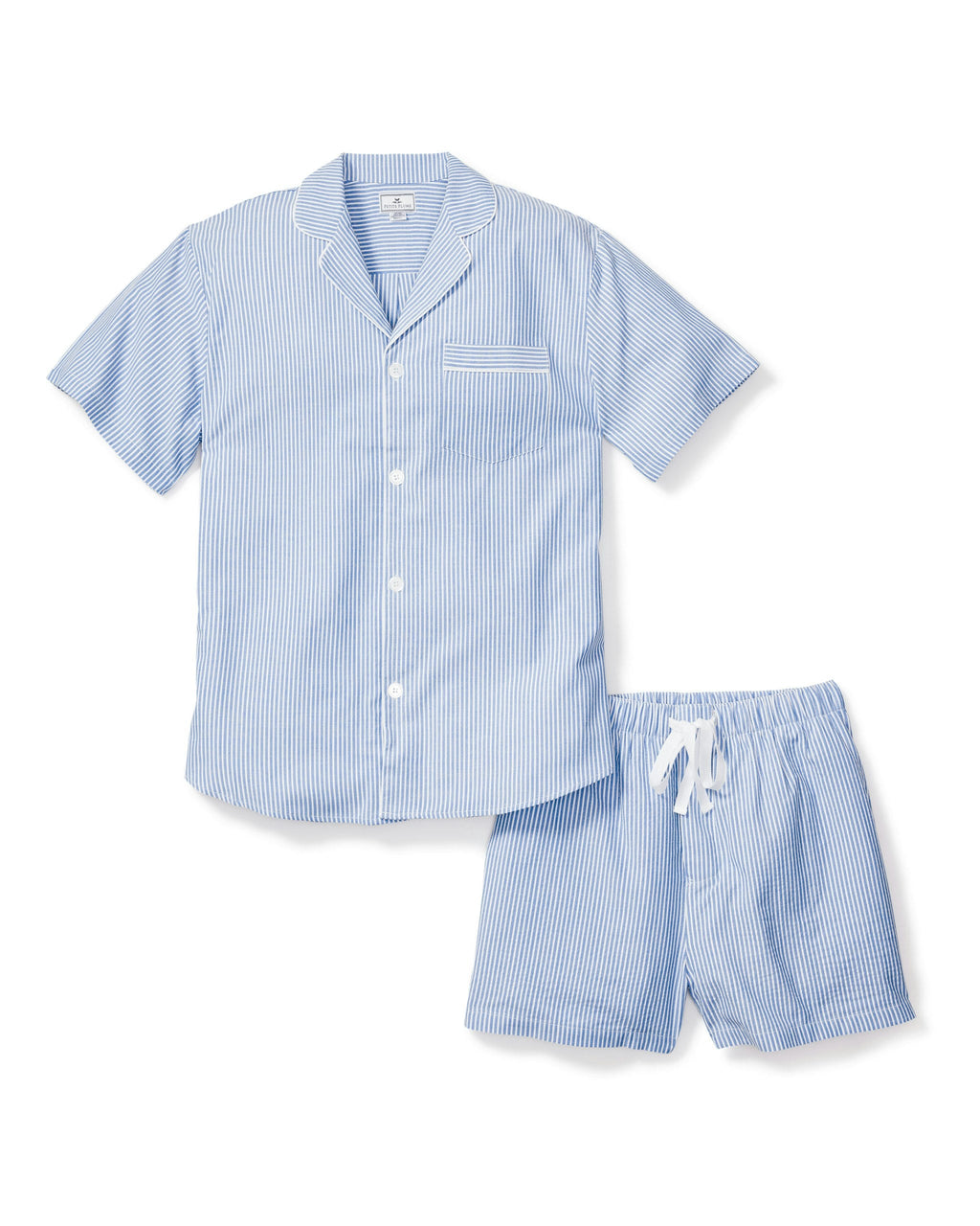 Men's Twill Short Set in French Blue Heritage Stripe