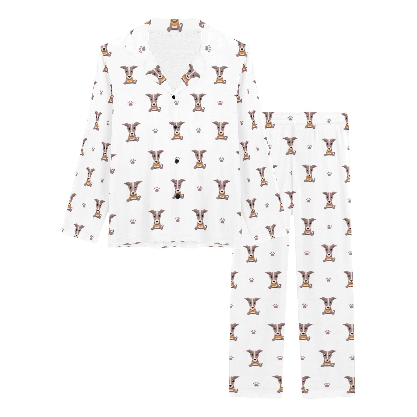 Greyhound Pattern Print Design 05 Women's Long Pajama Set