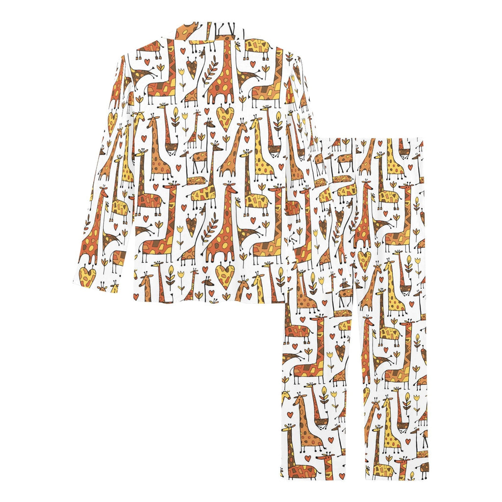 Giraffe Pattern Print Design 04 Women's Long Pajama Set
