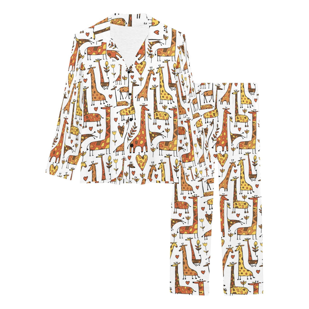 Giraffe Pattern Print Design 04 Women's Long Pajama Set