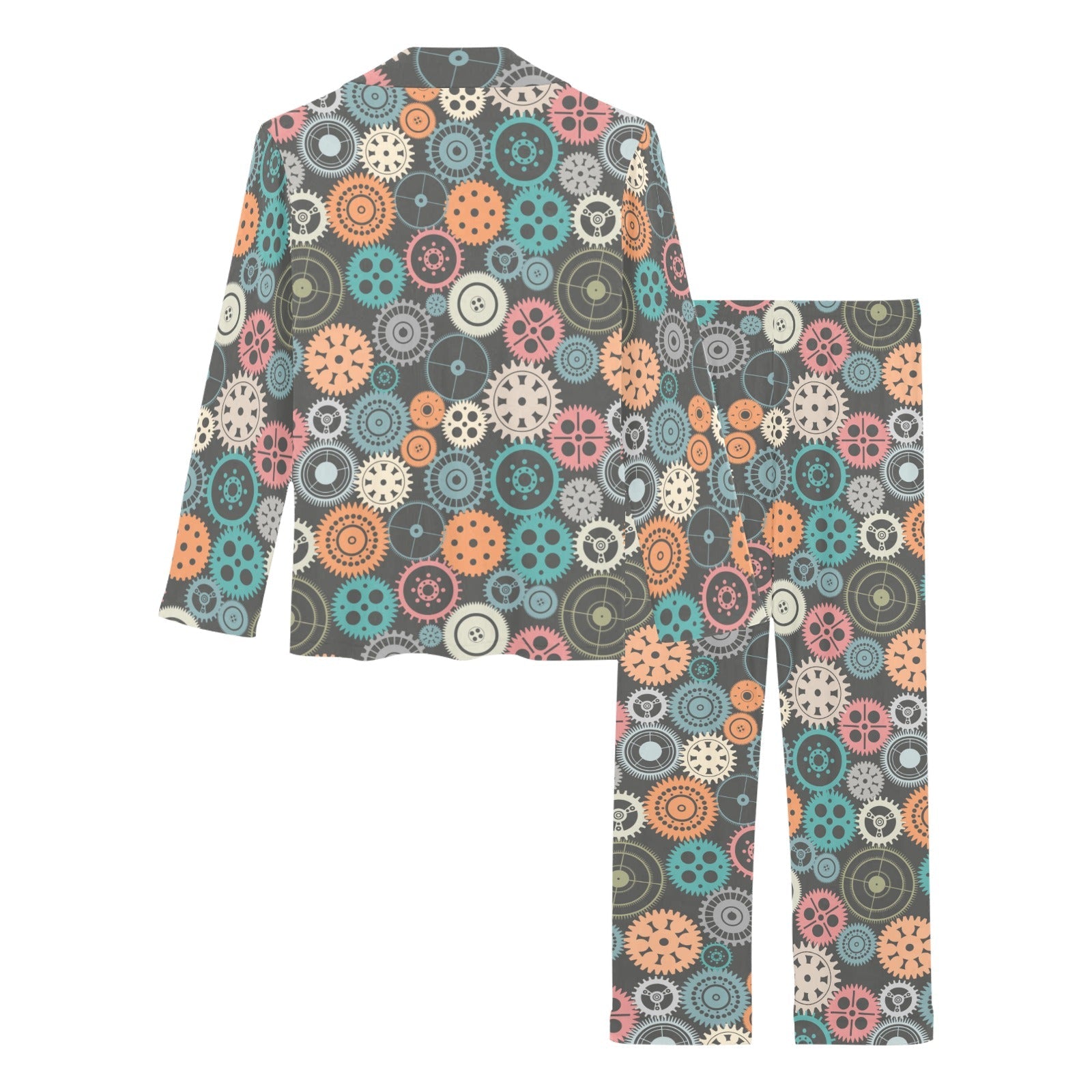 Gear Pattern Print Design 05 Women's Long Pajama Set