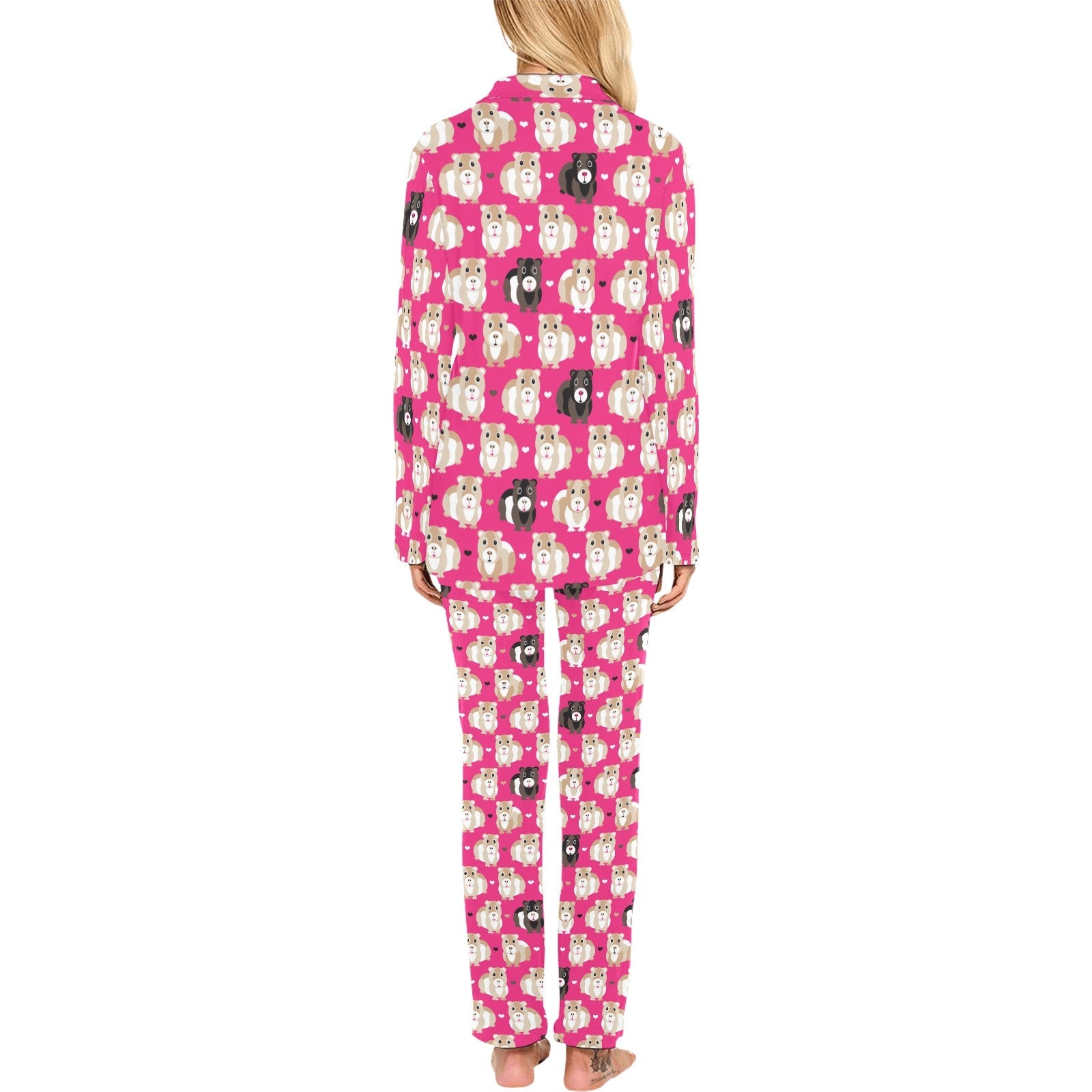 Guinea Pig Pattern Print Design 01 Women's Long Pajama Set
