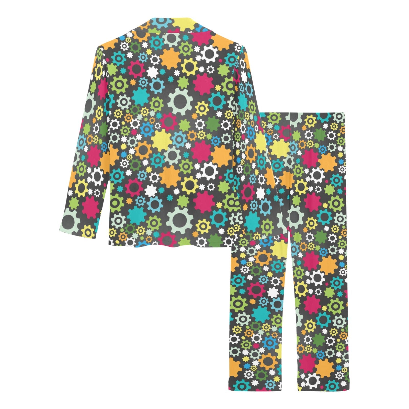 Gear Pattern Print Design 03 Women's Long Pajama Set
